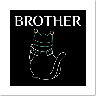 funny matching family cat design, brother Posters and Art